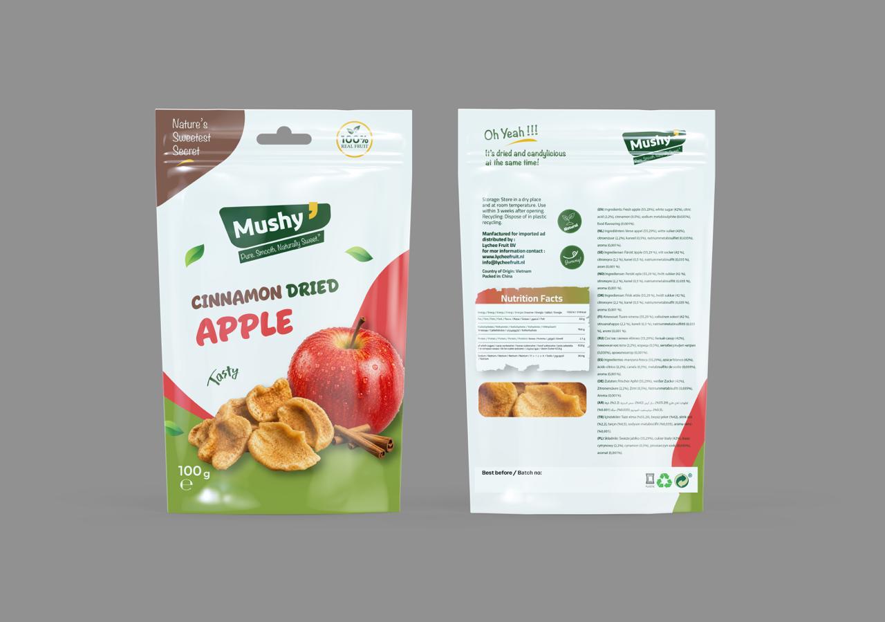 Manzana deshidratada con canela
