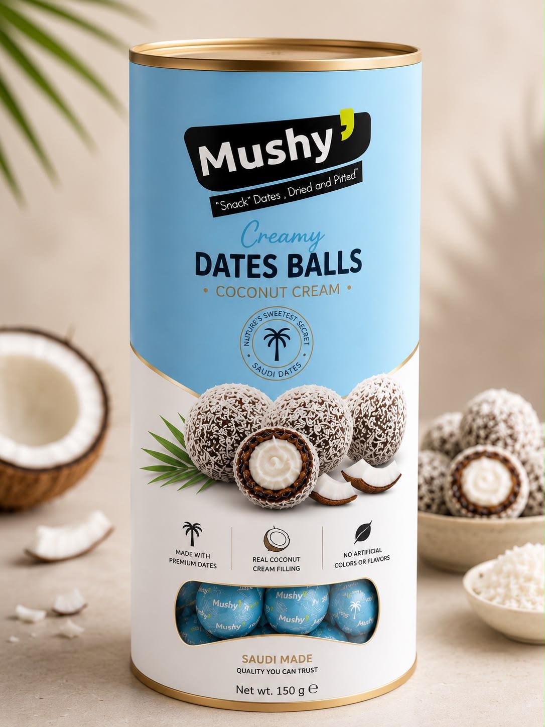 Bolas de dátiles cremosas con coco (lata 150 g)