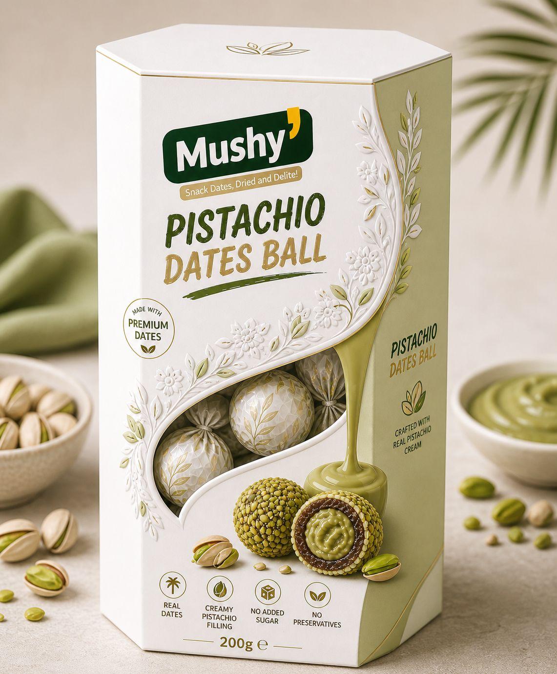 Bolas de dátiles con pistacho (caja 200 g)