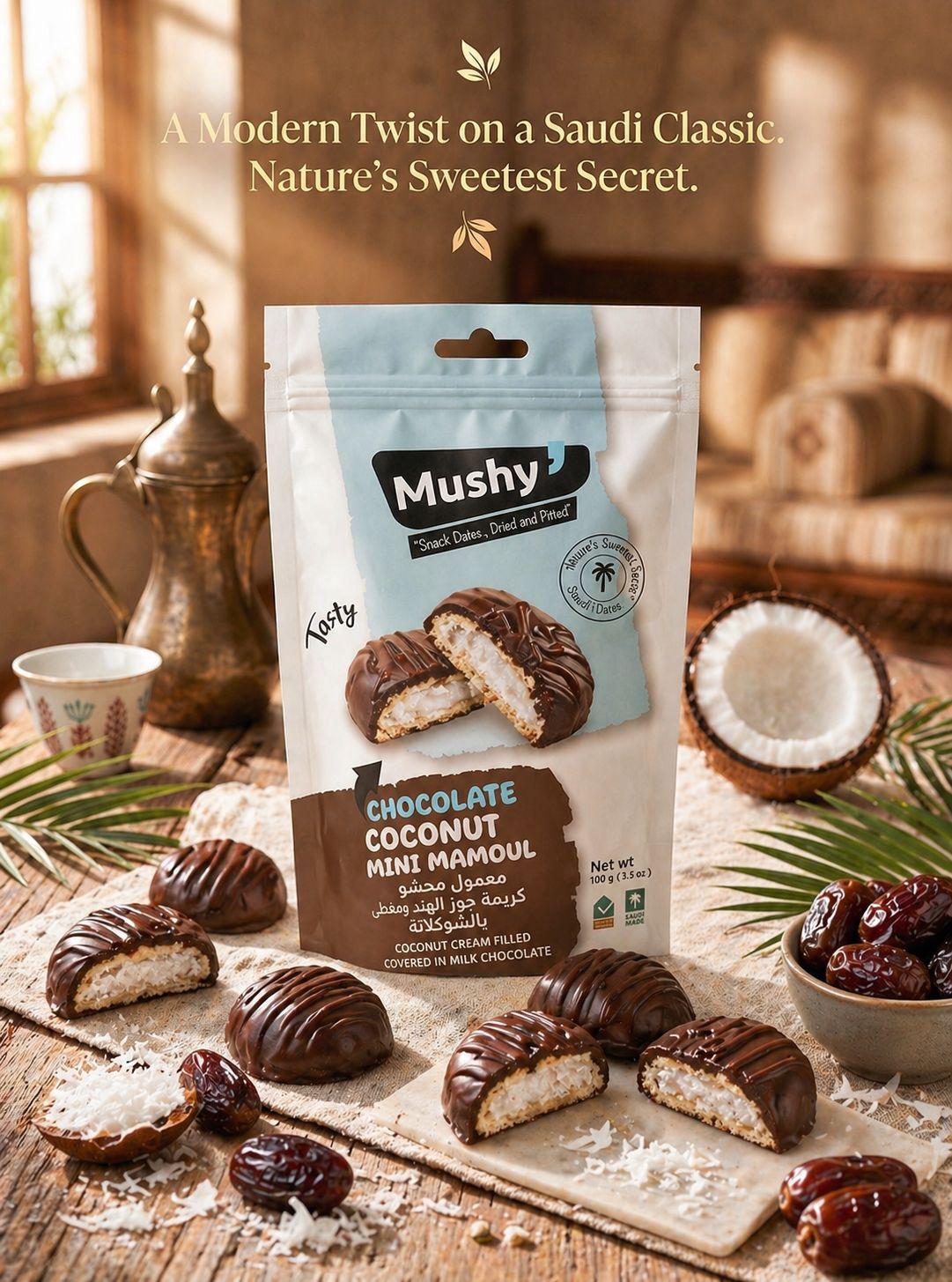 Mini maamoul de coco con chocolate